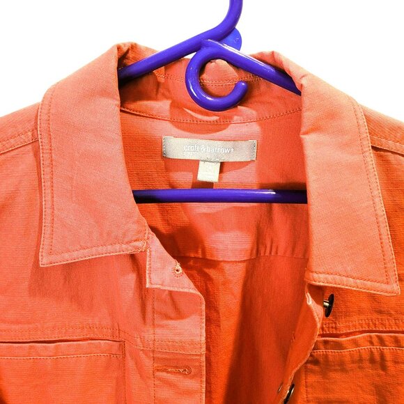 Peach Denim Jacket Croft and Barrow Womens Cotton Button-Up Jacket Size 14 JH687 - Picture 4 of 4